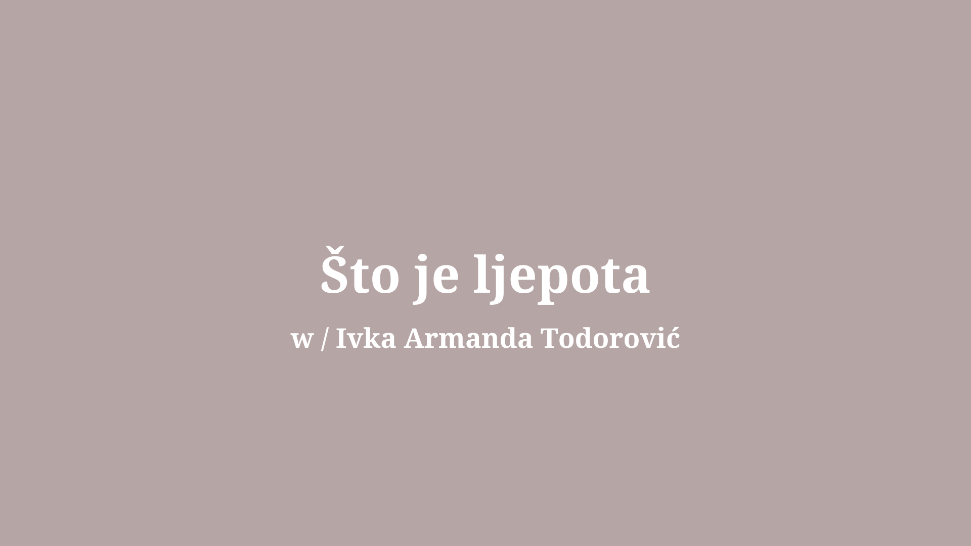 Što je ljepota