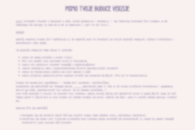 Pismo tvoje buduće verzije